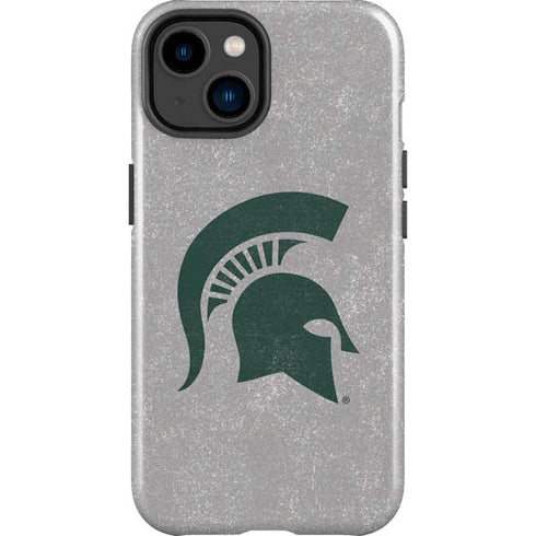Michigan State University Grey Spartans Logo iPhone 15 Plus Impact Case