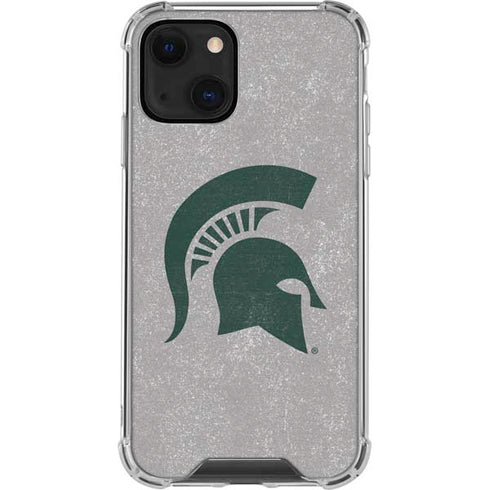 Michigan State University Grey Spartans Logo iPhone 14 Plus Clear Case