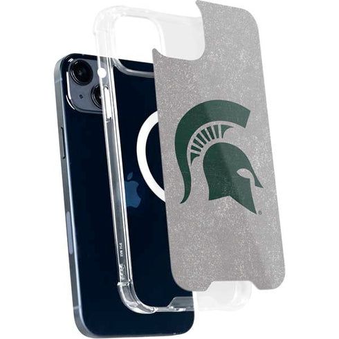 Michigan State University Grey Spartans Logo iPhone 15 Plus MagSafe Case