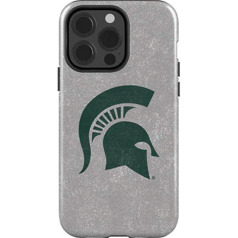 Michigan State University Grey Spartans Logo iPhone 14 Pro Impact Case