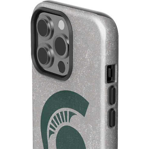 Michigan State University Grey Spartans Logo iPhone 14 Pro Impact Case