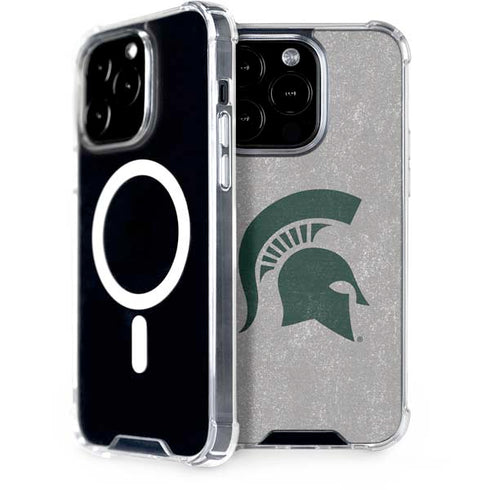 Michigan State University Grey Spartans Logo iPhone 14 Pro MagSafe Case