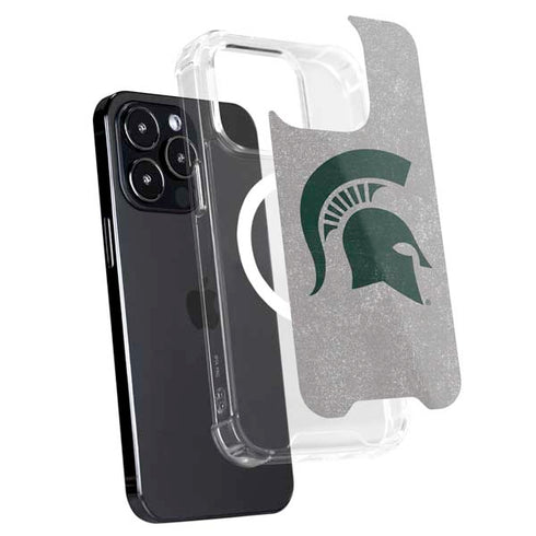 Michigan State University Grey Spartans Logo iPhone 14 Pro MagSafe Case