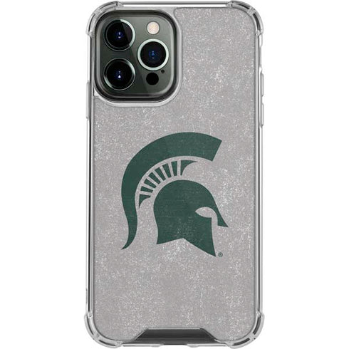 Michigan State University Grey Spartans Logo iPhone 14 Pro Max Clear Case