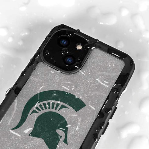 Michigan State University Grey Spartans Logo iPhone 15 Waterproof Case