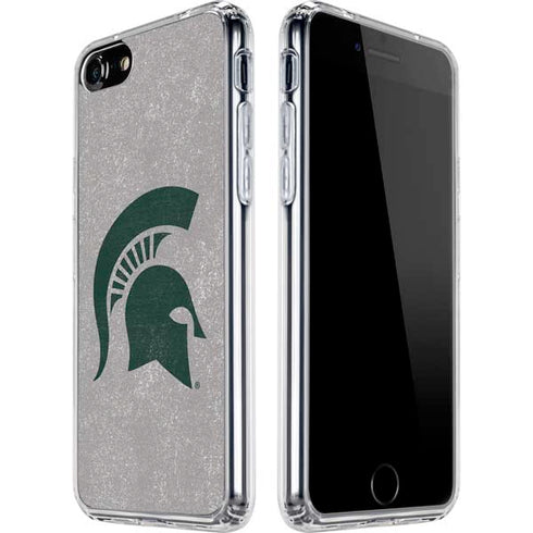 Michigan State University Grey Spartans Logo iPhone SE (2nd & 3rd Gen) Clear Case