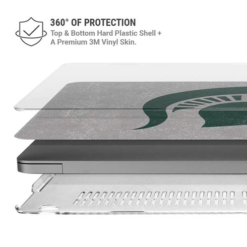Michigan State University Grey Spartans Logo MacBook Pro 16in (2021-25) Case plus Skin