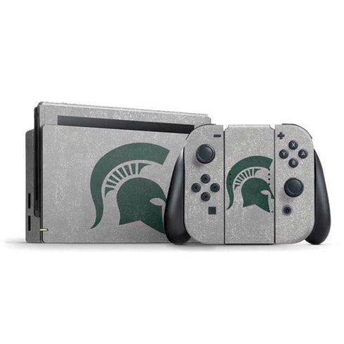 Michigan State University Grey Spartans Logo Nintendo Switch Bundle Skin