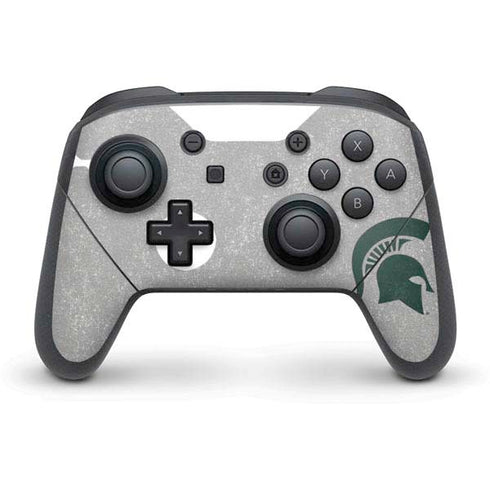 Michigan State University Grey Spartans Logo Nintendo Switch Pro Controller Skin