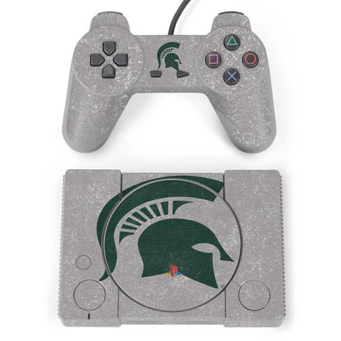 Michigan State University Grey Spartans Logo PlayStation Classic Bundle Skin