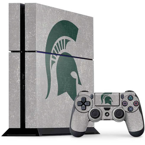 Michigan State University Grey Spartans Logo PS4 Console and Controller Bundle Skin