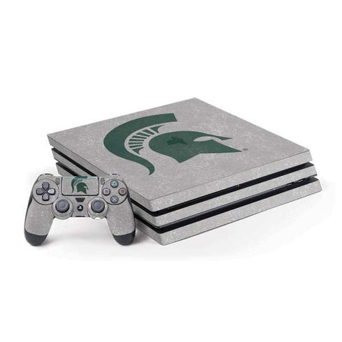 Michigan State University Grey Spartans Logo PS4 Pro Bundle Skin