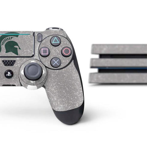 Michigan State University Grey Spartans Logo PS4 Pro Bundle Skin