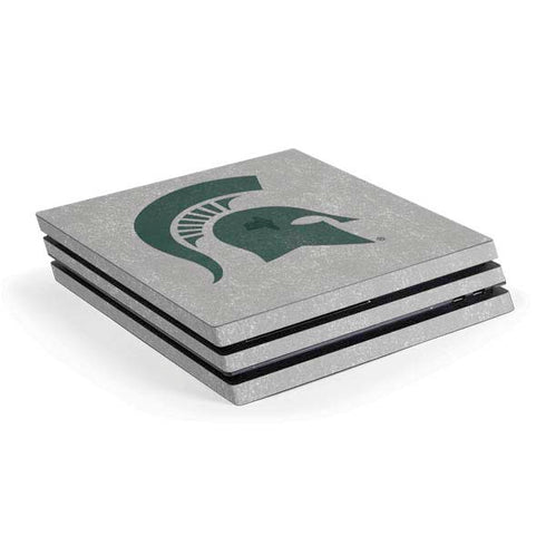 Michigan State University Grey Spartans Logo PS4 Pro Console Skin