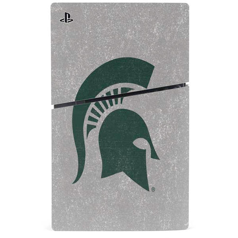 Michigan State University Grey Spartans Logo PS5 Slim Disk Bundle Skin