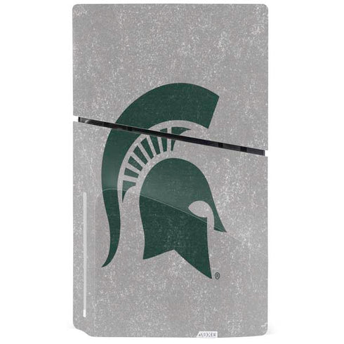 Michigan State University Grey Spartans Logo PS5 Slim Disk Bundle Skin