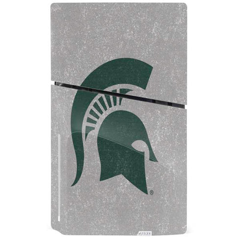 Michigan State University Grey Spartans Logo PS5 Slim Disk Console Skin