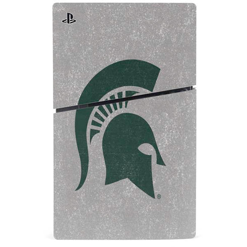 Michigan State University Grey Spartans Logo PS5 Slim Digital Edition Bundle Skin