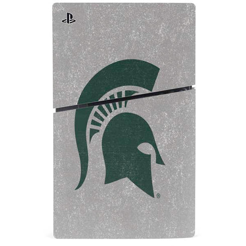 Michigan State University Grey Spartans Logo PS5 Slim Digital Edition Console Skin