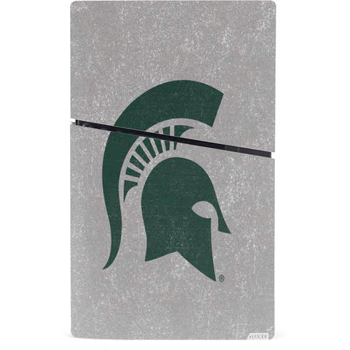 Michigan State University Grey Spartans Logo PS5 Slim Digital Edition Console Skin