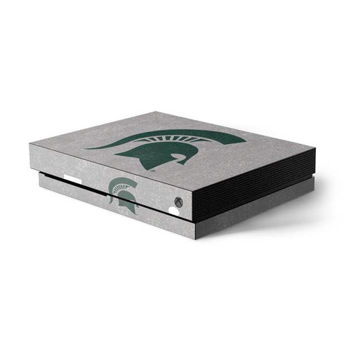 Michigan State University Grey Spartans Logo Xbox One X Console Skin