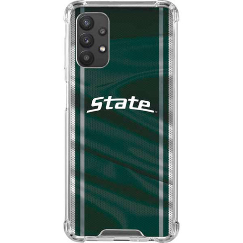 Michigan State University Jersey Grey Galaxy A32 5G Clear Case