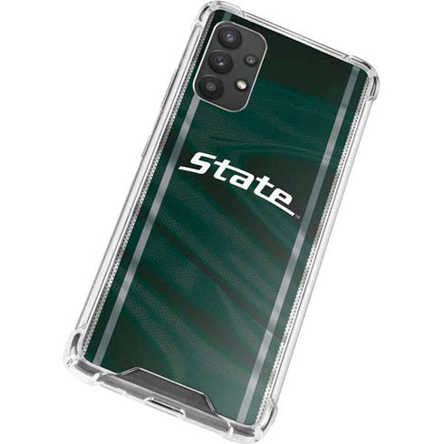 Michigan State University Jersey Grey Galaxy A32 5G Clear Case