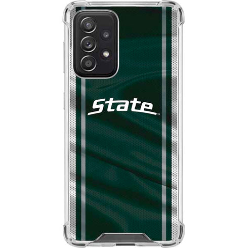 Michigan State University Jersey Grey Galaxy A52 5G Clear Case