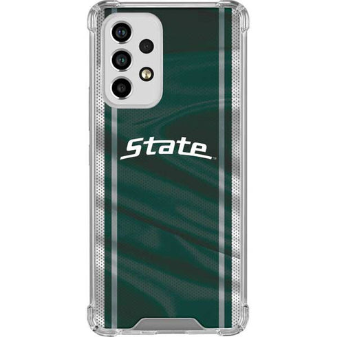 Michigan State University Jersey Grey Galaxy A53 5G Clear Case