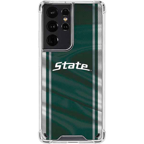 Michigan State University Jersey Grey Galaxy S21 Ultra 5G Clear Case