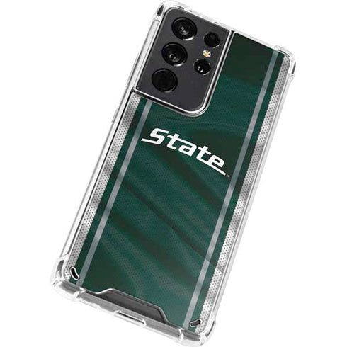 Michigan State University Jersey Grey Galaxy S21 Ultra 5G Clear Case