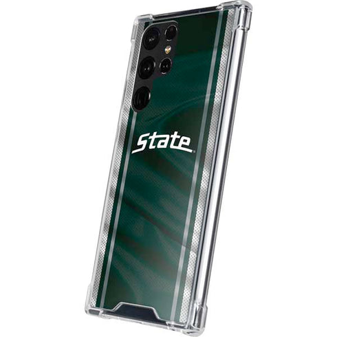 Michigan State University Jersey Grey Galaxy S22 Ultra Clear Case
