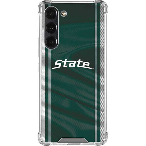 Michigan State University Jersey Grey Galaxy S23 Plus Clear Case