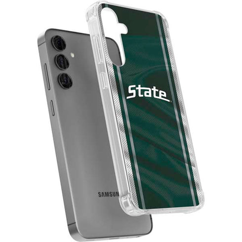Michigan State University Jersey Grey Galaxy S24 Plus Clear Case