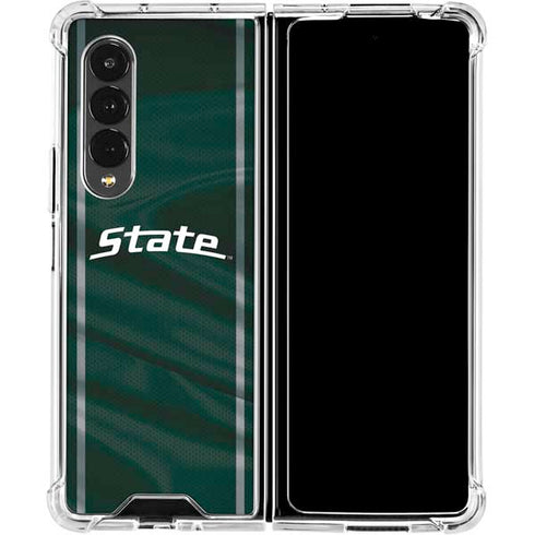 Michigan State University Jersey Grey Galaxy Z Fold4 5G Clear Case