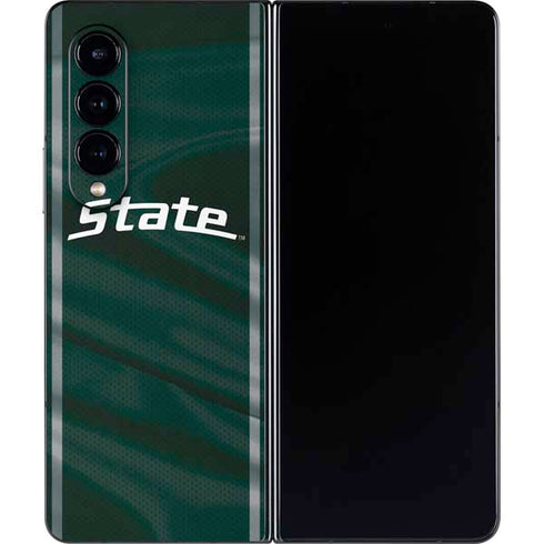 Michigan State University Jersey Grey Galaxy Z Fold4 5G Skin