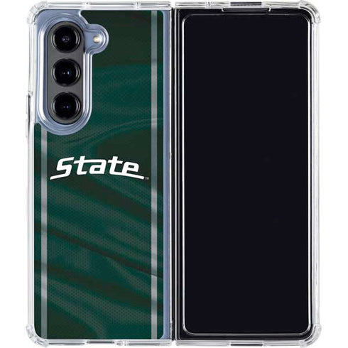 Michigan State University Jersey Grey Galaxy Z Fold5 5G Clear Case