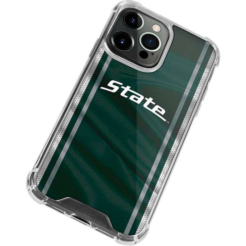 Michigan State University Jersey Grey iPhone 13 Pro Max Clear Case