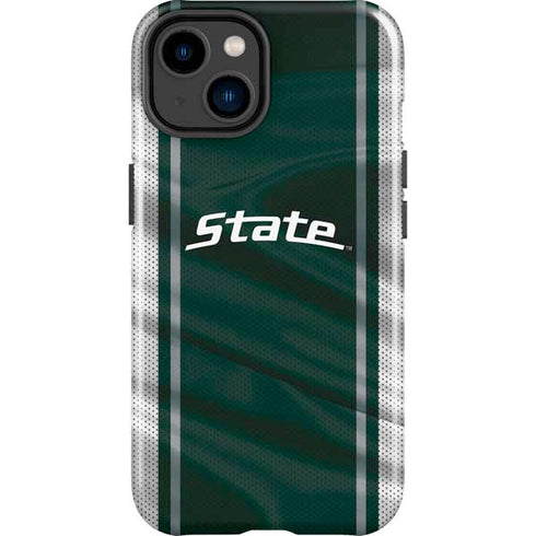 Michigan State University Jersey Grey iPhone 15 Plus Impact Case