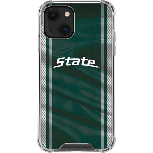 Michigan State University Jersey Grey iPhone 14 Plus Clear Case