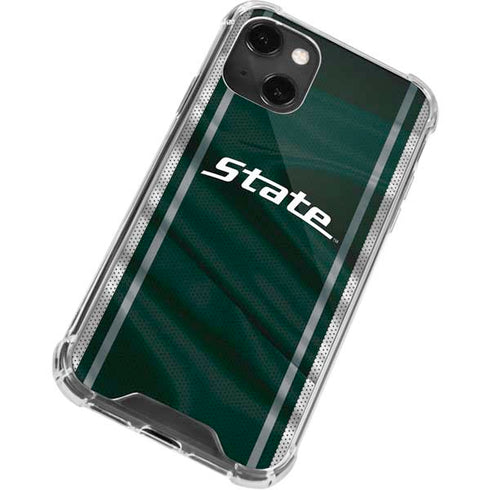 Michigan State University Jersey Grey iPhone 14 Plus Clear Case