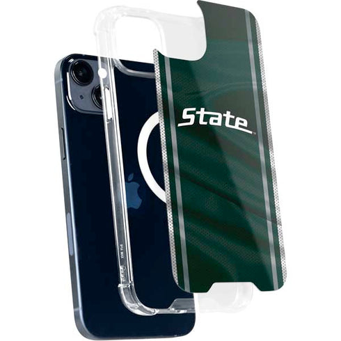 Michigan State University Jersey Grey iPhone 15 Plus MagSafe Case