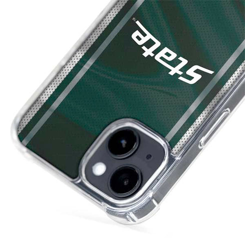Michigan State University Jersey Grey iPhone 15 Plus MagSafe Case