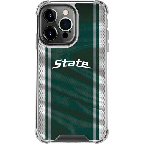 Michigan State University Jersey Grey iPhone 14 Pro Clear Case