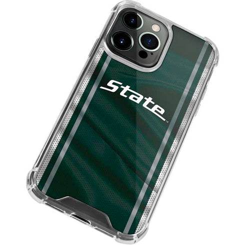 Michigan State University Jersey Grey iPhone 15 Pro Max Clear Case