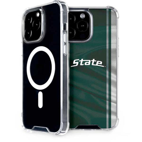 Michigan State University Jersey Grey iPhone 14 Pro Max MagSafe Case