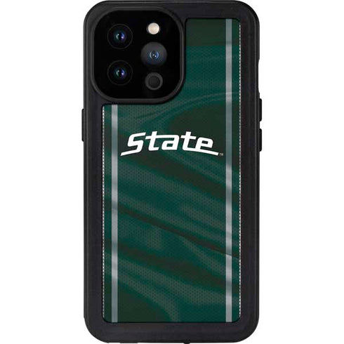 Michigan State University Jersey Grey iPhone 14 Pro Max Waterproof Case