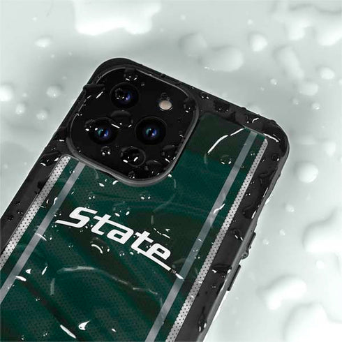 Michigan State University Jersey Grey iPhone 14 Pro Max Waterproof Case