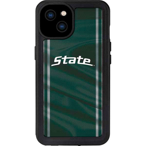 Michigan State University Jersey Grey iPhone 15 Plus Waterproof Case