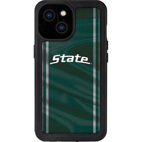 Michigan State University Jersey Grey iPhone 15 Waterproof Case